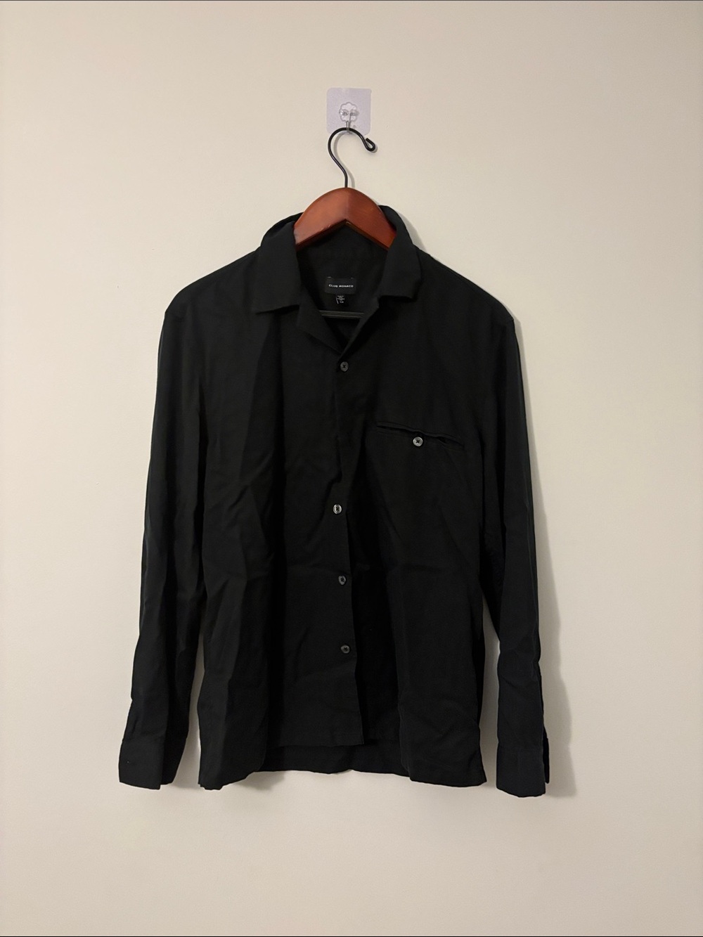 Club Monaco Black Long-Sleeve Button-Down Shirt